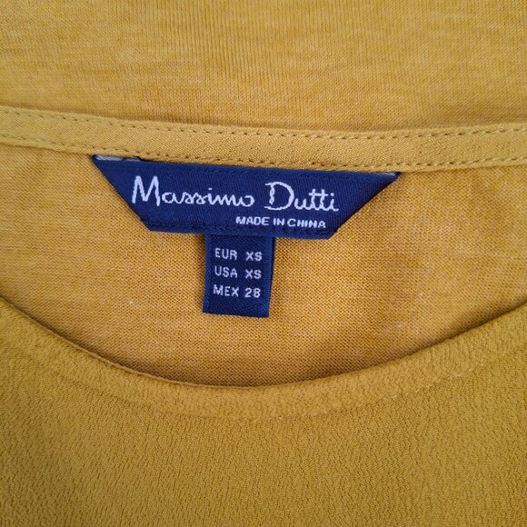 Massimo Dutti Yellow Ochre Top with Ruffle Detail Sleeves - Picture 4 of 8